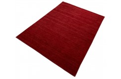 Gładki 100% wełniany dywan Gabbeh Handloom czerwony 170x240cm bez wzorów