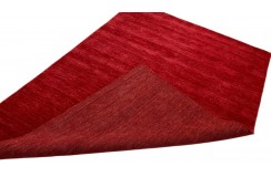 Gładki 100% wełniany dywan Gabbeh Handloom czerwony 170x240cm bez wzorów