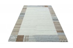 Welniany ręcznie tkany dywan Nepal Premium modny kolor bez brąz szary 160x230cm