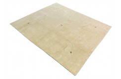 Gładki 100% wełniany dywan Gabbeh Handloom Loribaft beżowy 140x200cm