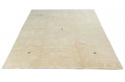 Gładki 100% wełniany dywan Gabbeh Handloom Loribaft beżowy 140x200cm