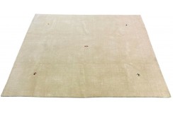 Gładki 100% wełniany dywan Gabbeh Handloom Loribaft beżowy 140x200cm
