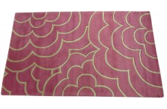 100% wełna gruby dywan z Indii 150x240cm Flowers designerski róż