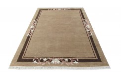 100% welniany ręcznie tkany dywan Nepal Premium brązowy 160x230cm nowoczesny wzór