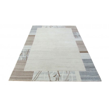 100% welniany ręcznie tkany dywan Nepal Tybet 160x230cm nowoczesna kolorystyka jasny