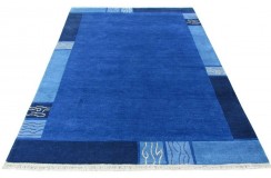 Dywan NEPAL Premium z Indii ręcznie tkany 160x230m wełna niebieski
