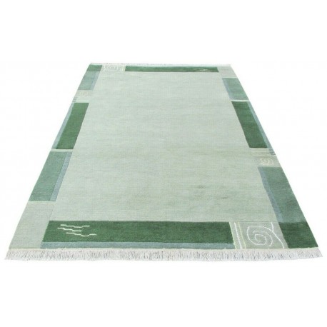 100% welniany ręcznie tkany dywan Nepal Tybet 160x230cm nowoczesny zielony