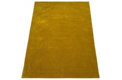 Gładki 100% wełniany dywan Gabbeh Handloom Lori złoty gładki, różne wymiary