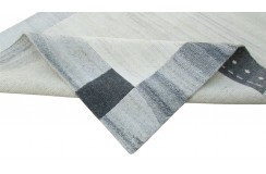 100% welniany ręcznie tkany dywan Nepal Tybet 160x220cm nowoczesny wzór szary