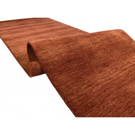 Gładki 100% wełniany dywan Gabbeh Handloom beżowy chodnik 70x250cm bez wzorów
