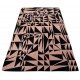 Designerski nowoczesny dywan wełniany Triangles różowy czarny 150x240cm Indie 2cm gruby