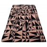 Designerski nowoczesny dywan wełniany Triangles różowy czarny 150x240cm Indie 2cm gruby