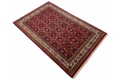 Wełniany ręcznie tkany dywan Herati z Indii 120X180cm orientalny czerwony