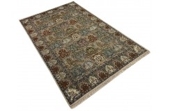 Wełniany ręcznie tkany dywan Indo-Baktjar w kwatery 230x300cm orientalny pistacjowy