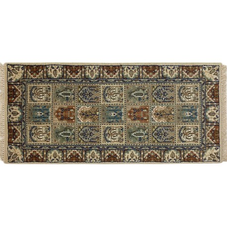 Wełniany ręcznie tkany dywan Indo-Baktjar w kwatery 250x350cm orientalny pistacjowy