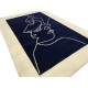 Designerski nowoczesny dywan wełniany TWO FACES 3D 120x180cm Indie 2cm gruby niebieski