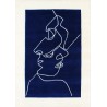 Designerski nowoczesny dywan wełniany TWO FACES 3D 120x180cm Indie 2cm gruby niebieski