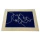 Designerski nowoczesny dywan wełniany TWO FACES 3D 200x300cm Indie 2cm gruby niebieski