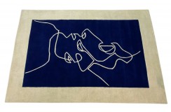 100% wełna gruby dywan z Indii 200x300cm TWO FACES 3D designerski wzór