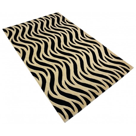 Designerski nowoczesny dywan wełniany Waves 155x245cm Indie 2cm gruby