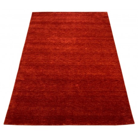 Gładki 100% wełniany dywan Gabbeh Handloom czerwony 170x240cm etniczny