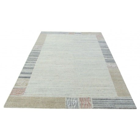 100% welniany ręcznie tkany dywan Nepal Tybet 160x220cm brązowy beżowy jasny