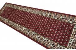 Wełniany ręcznie tkany dywan Mir z Indii 80x300cm orientalny czerwony