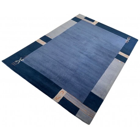 Niebieski 100% wełniany dywan Gabbeh tafting 170x240cm