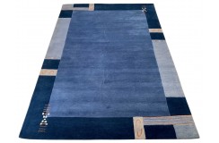Niebieski 100% wełniany dywan Gabbeh tuftowany 170x240cm 