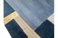 Niebieski 100% wełniany dywan Gabbeh tuftowany 170x240cm 