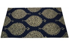 Kolorowy brązowy dywan RUG COLLECTION do salonu design w kwiaty 100% wełna 150x240cm Indie