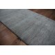 Gładki 100% wełniany dywan Gabbeh Handloom szary/zielony chodnik 70x250cm bez wzorów