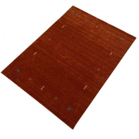 Gładki 100% wełniany dywan Gabbeh Handloom terakota 170x240cm gładki