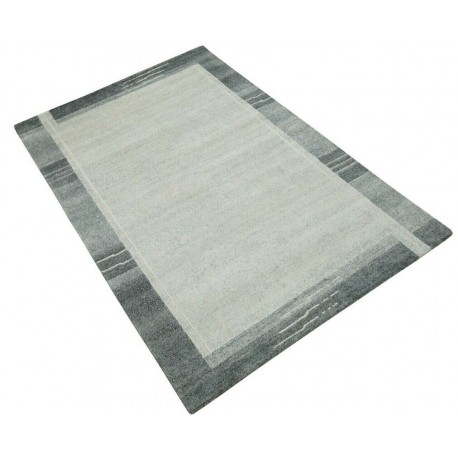 100% welniany ręcznie tkany dywan Nepal Tybet Premium 120x180cm klasyczny szary