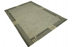 100% Welniany ręcznie tkany dywan Nepal Premium natural 200x300cm szary