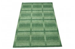 Zielony dywan geometryczny do salonu 100% wełniany tafting 160x230cm