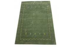 Wełna i wiskoza gruby dywan handloom z indii zielony 170x240cm