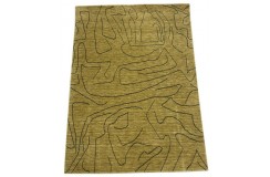 100% wełna gruby dywan handloom lori  z indii zielono-złoty 140x200cm