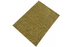 100% wełna gruby dywan handloom lori  z indii zielono-złoty 140x200cm