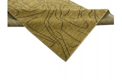 100% wełna gruby dywan handloom lori  z indii zielono-złoty 140x200cm