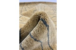 100% wełna gruby dywan handloom lori  z indii zielono-złoty 140x200cm