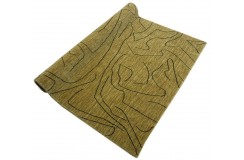 100% wełna gruby dywan handloom lori  z indii zielono-złoty 140x200cm