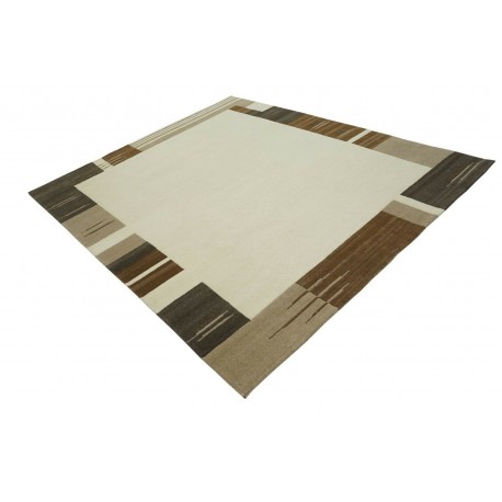100% welniany ręcznie tkany dywan Nepal Premium beż brąz 250x300cm klasyczny