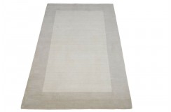 Beżowy gładki dywan do salonu 100% wełniany tafting 160x230cm