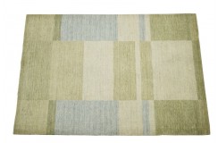 W kwadraty nowoczesny dywan Gabbeh Handloom Lori 100% wełna zielony 120x180cm