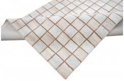 Beżowy 100% wełniany dywan beżowy patchwork tuftowany 160x230cm 