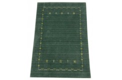 Gładki  dywan Gabbeh Handloom Lori wełna wiskoza zielony 120x180cm