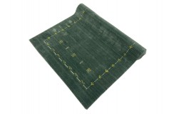 Wełna i wiskoza gruby dywan handloom z indii zielony 120x180cm
