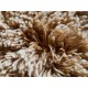 Gruby ciepły dywan shaggy 100% wełna 150x225cm ceglasty beżowy brązowy