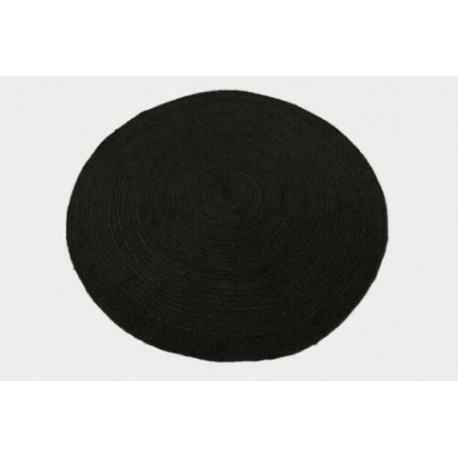 Sznurkowy pąsko zaplatany ręcznie tkany dwustronny kilim - dywan 100% juta 200x200cm okrągły naturalny